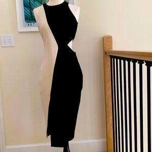 Elizabeth and James Black and White Dress with cutout size 6